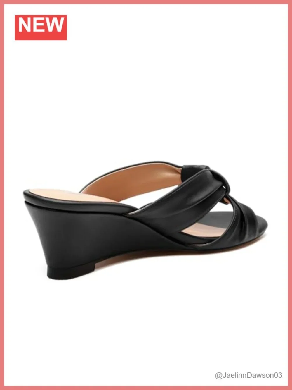 Womens Wedge Sandals Open Toe 2 Inch Heel Slip On Casual Faux Leather